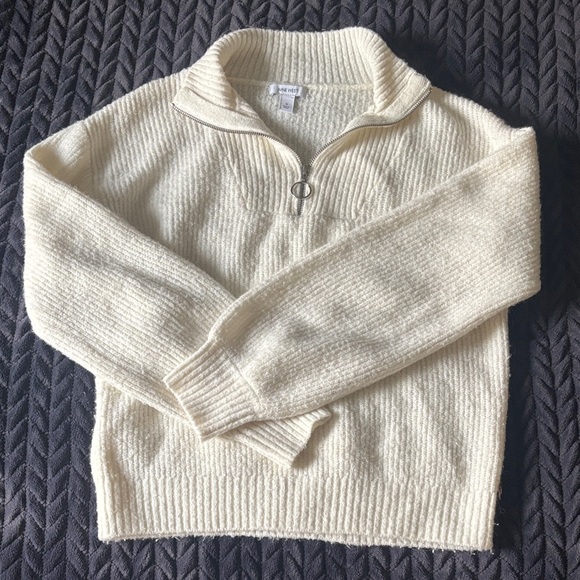 Nine West Sweaters - Nine West Cream Quarter-zip Sweater